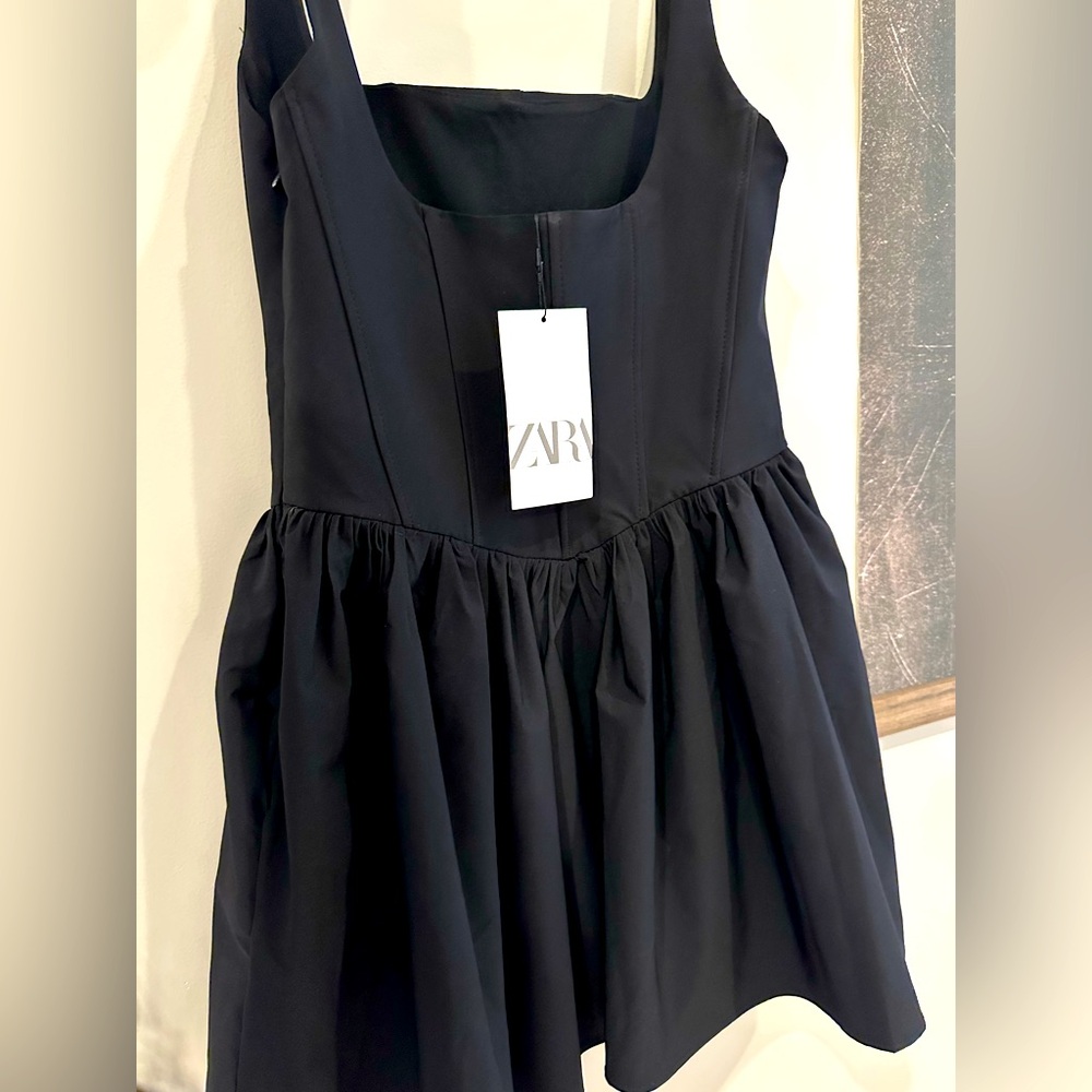 Zara Corset Black Mini Dress size M - Picture 5 of 7